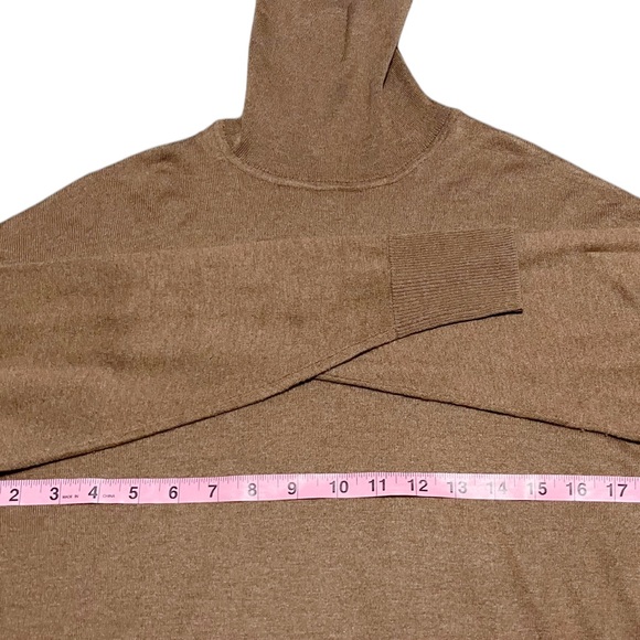 NAADAM Brown Silk Cashmere Turtleneck Tunic Sweater Size XS NWOT - Picture 9 of 16